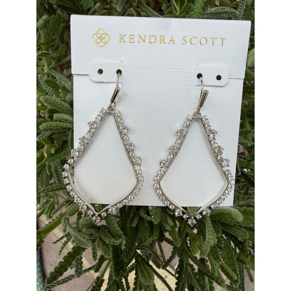 Kendra Scott Jewelry - Kendra Scott Sophee Crystal Drop Earrings Silver Rhodium Plated White Crystals